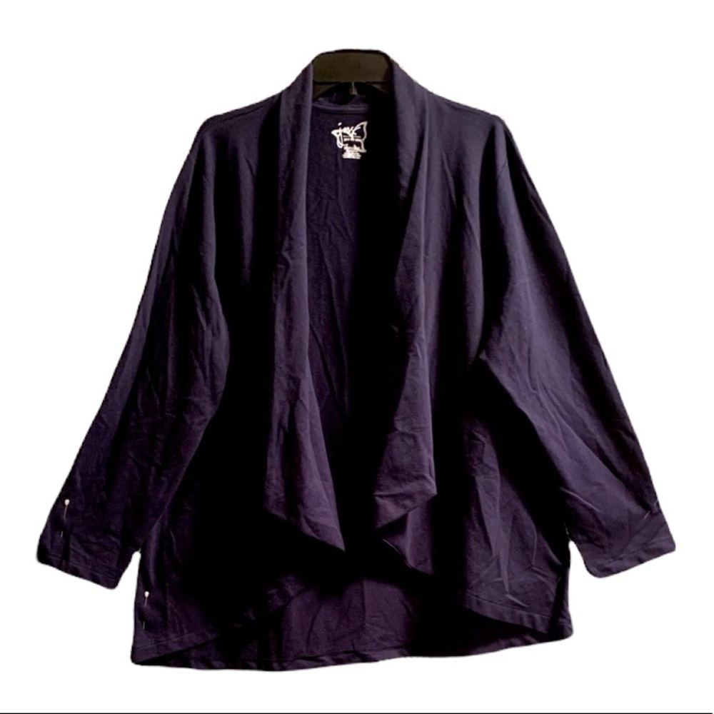 (2X)- JMSFrench Terry Lightweight Flyaway Cardigan